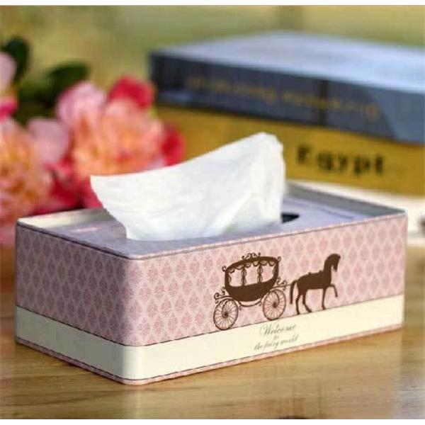 公主馬車款粉紅紙巾盒